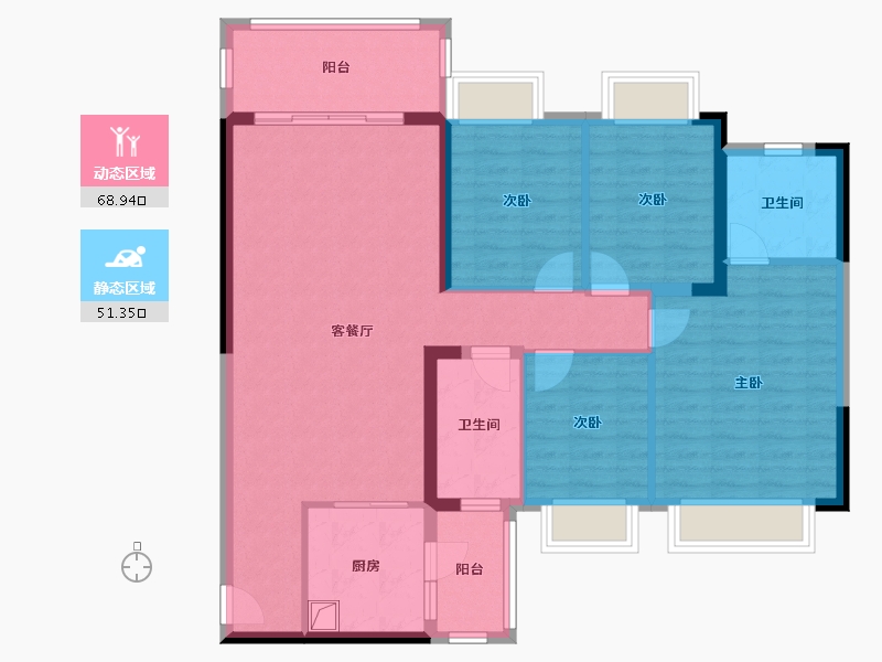 广东省-广州市-兰溪谷-108.00-户型库-动静分区