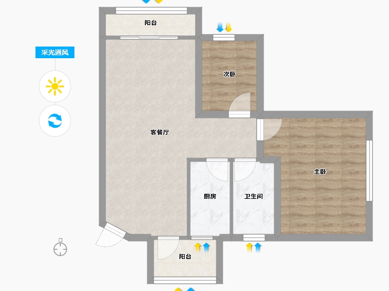 广东省-深圳市-星河雅居-60.05-户型库-采光通风