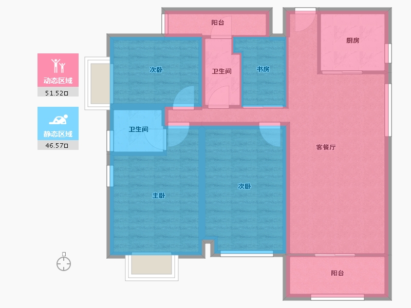 广东省-深圳市-富怡雅居-86.76-户型库-动静分区