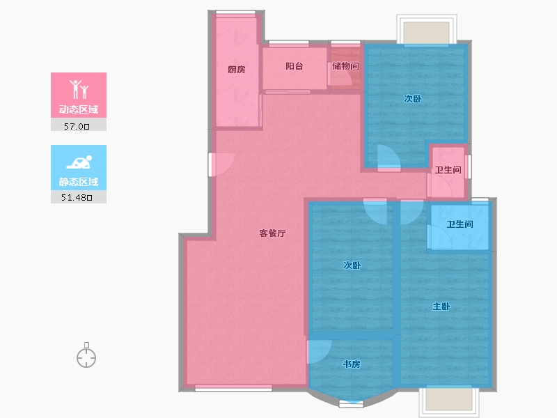 广东省-深圳市-富怡雅居-96.74-户型库-动静分区