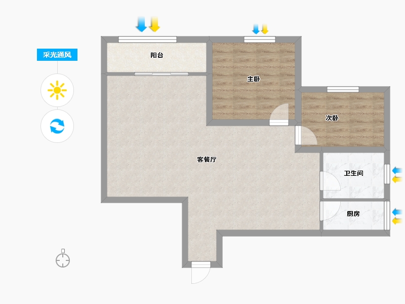 广东省-深圳市-韵动家园-74.63-户型库-采光通风