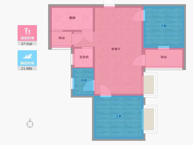 广东省-深圳市-彩云居-52.30-户型库-动静分区