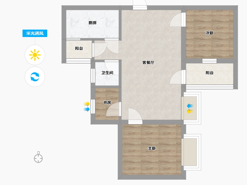 广东省-深圳市-彩云居-52.30-户型库-采光通风