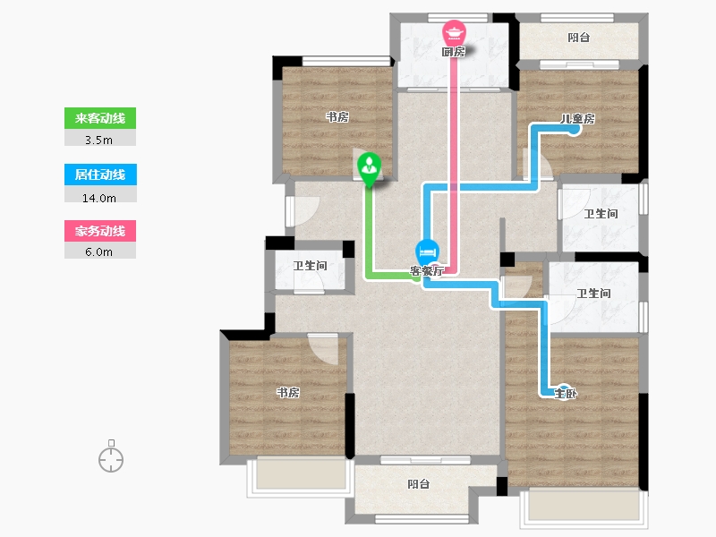 浙江省-湖州市-名仕府-128.00-户型库-动静线