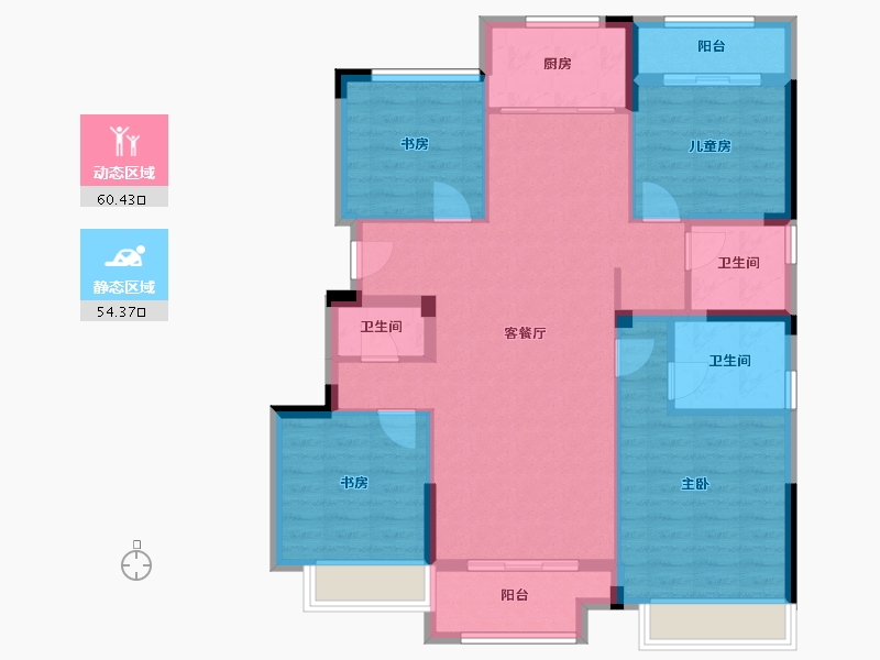 浙江省-湖州市-名仕府-128.00-户型库-动静分区