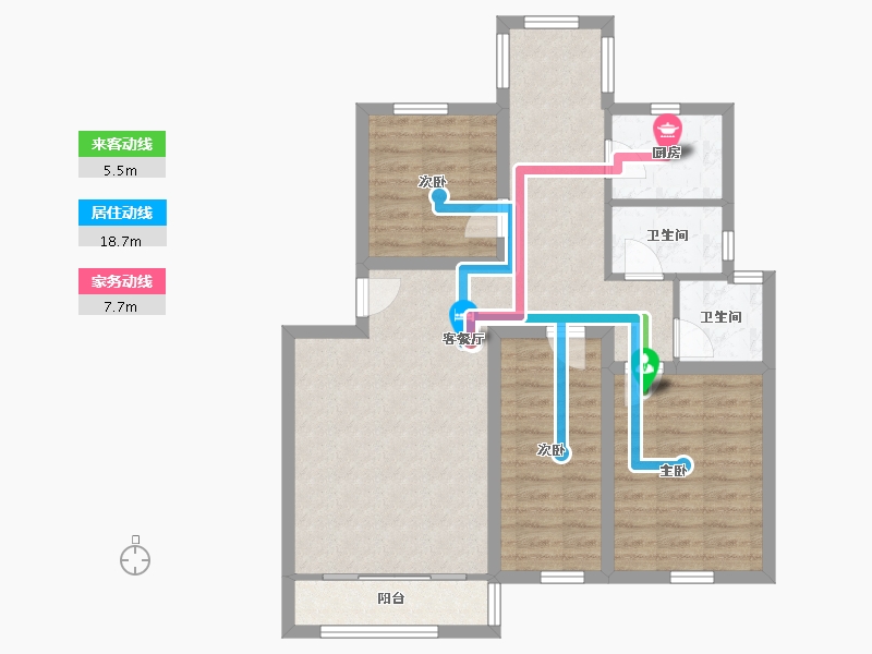 广东省-深圳市-锦林新居-82.20-户型库-动静线