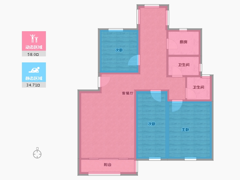 广东省-深圳市-锦林新居-82.20-户型库-动静分区