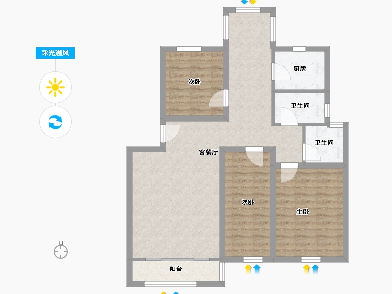 广东省-深圳市-锦林新居-82.20-户型库-采光通风