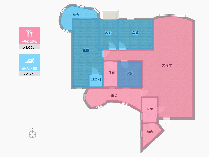 广东省-深圳市-天安高尔夫海景花园(天安高尔夫花园二期)-135.40-户型库-动静分区