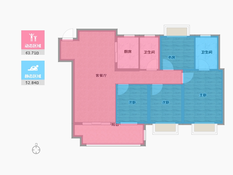 江苏省-无锡市-首创禧瑞云境-105.00-户型库-动静分区