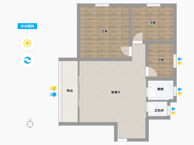 广东省-深圳市-百花园(二期)-72.47-户型库-采光通风