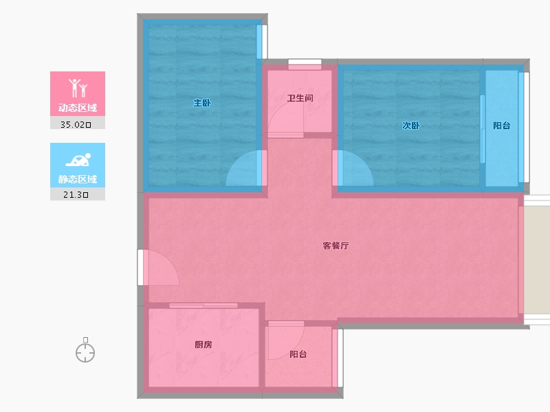 广东省-深圳市-祥云天都世纪-49.56-户型库-动静分区