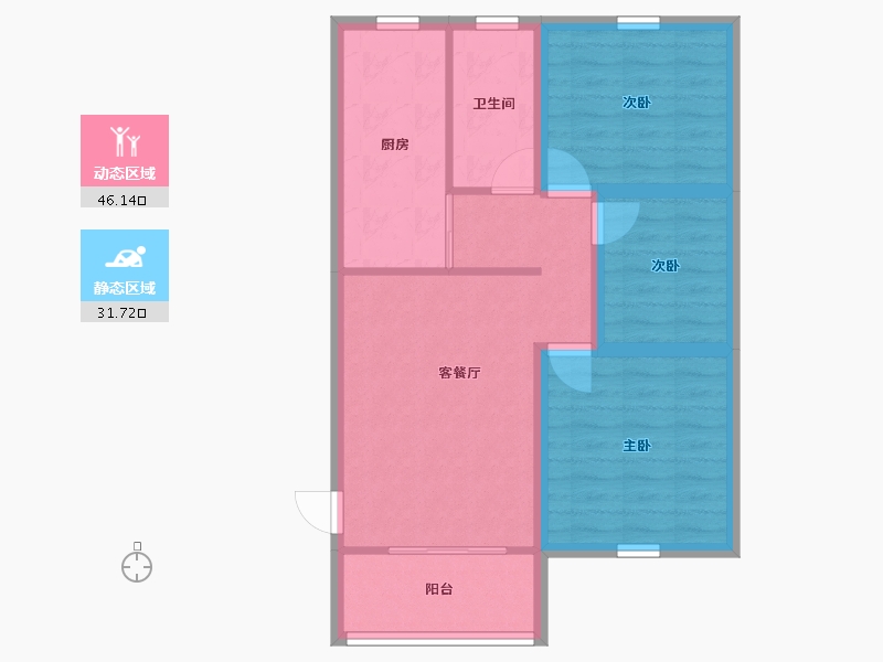 广东省-深圳市-吉莲大厦-69.27-户型库-动静分区