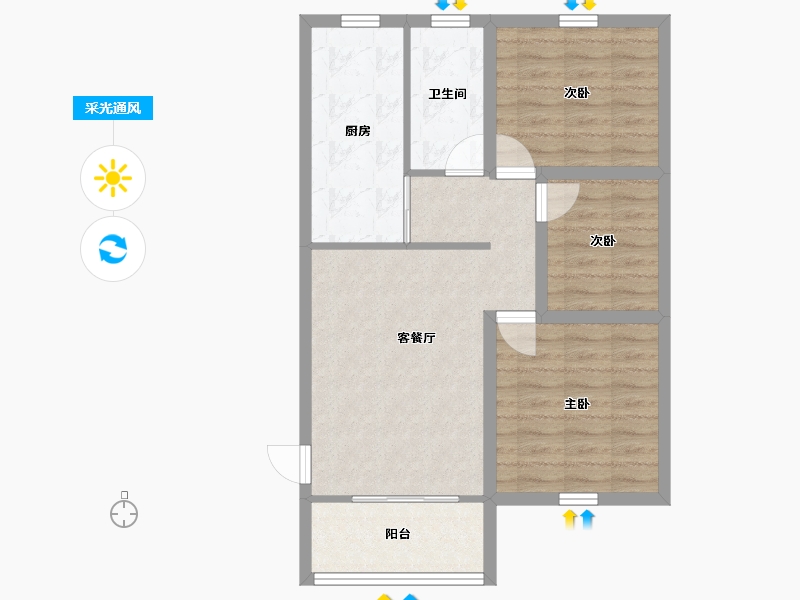 广东省-深圳市-吉莲大厦-69.27-户型库-采光通风