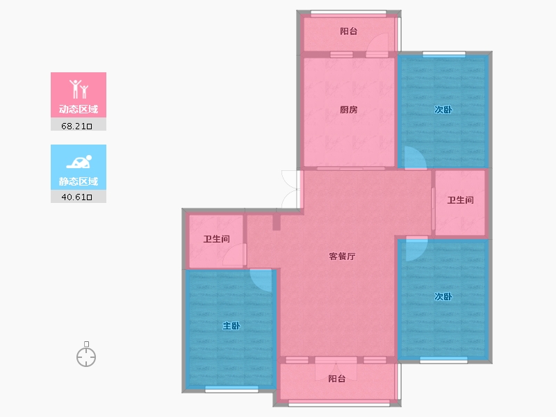 黑龙江省-齐齐哈尔市-富运嘉园-西区-96.00-户型库-动静分区