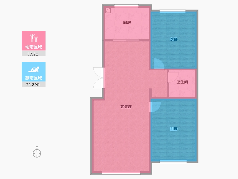 黑龙江省-绥化市-新城小区-80.47-户型库-动静分区