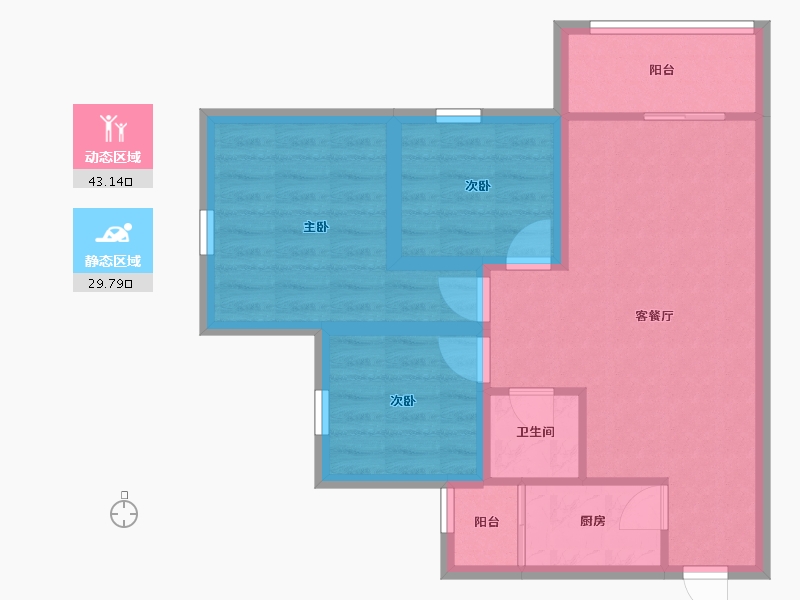 广东省-深圳市-祥云天都世纪-64.56-户型库-动静分区