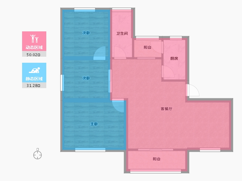 广东省-深圳市-吉莲大厦-72.56-户型库-动静分区