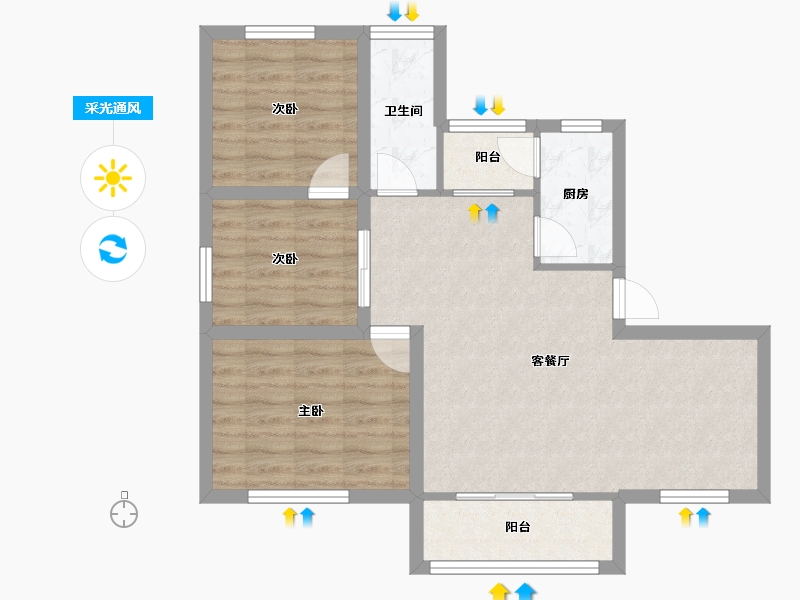 广东省-深圳市-吉莲大厦-72.56-户型库-采光通风