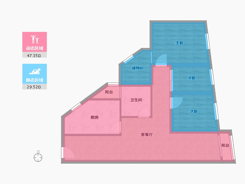 广东省-深圳市-港田花园-67.53-户型库-动静分区