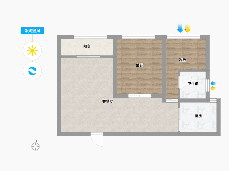 广东省-深圳市-韵动家园-54.36-户型库-采光通风