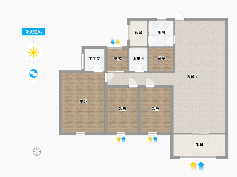 广东省-深圳市-金地香蜜山-123.15-户型库-采光通风