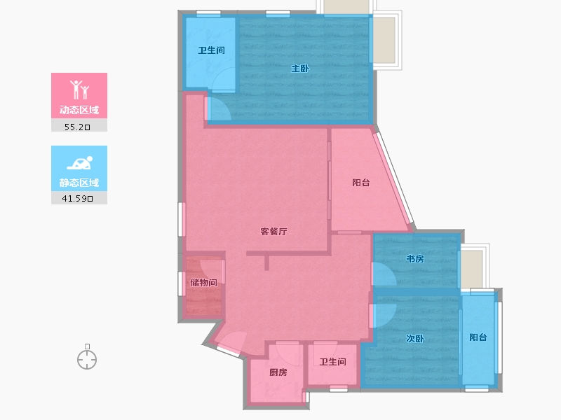 广东省-深圳市-骏皇名居-86.60-户型库-动静分区