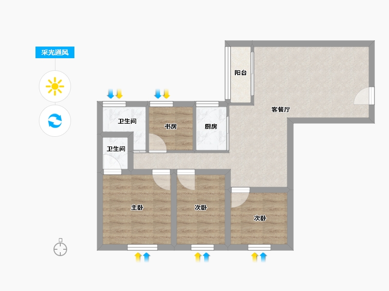 广东省-深圳市-众孚大厦-64.03-户型库-采光通风