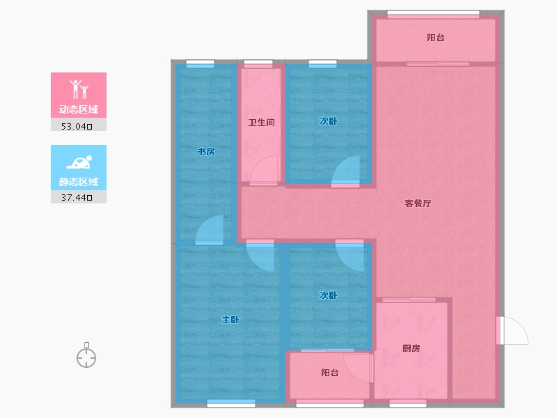 广东省-深圳市-瑞和园-79.77-户型库-动静分区