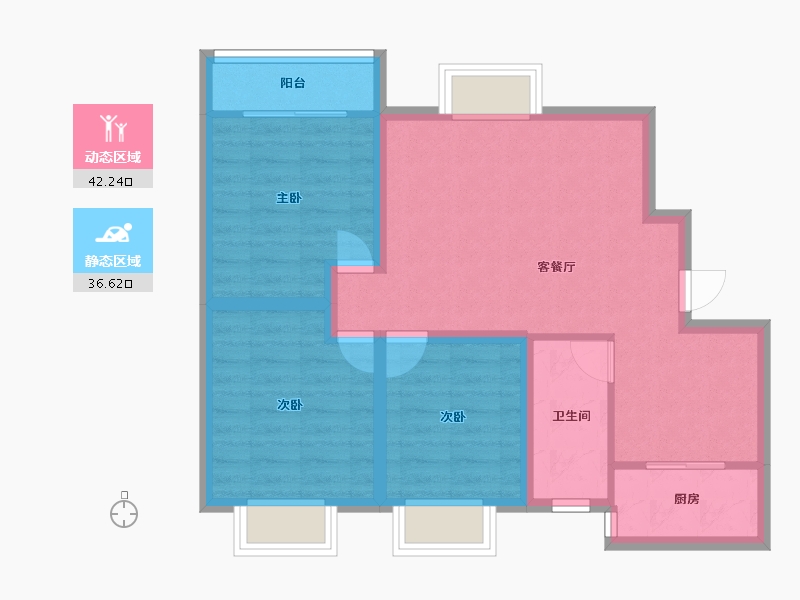 广东省-深圳市-振业翠海花园-70.00-户型库-动静分区