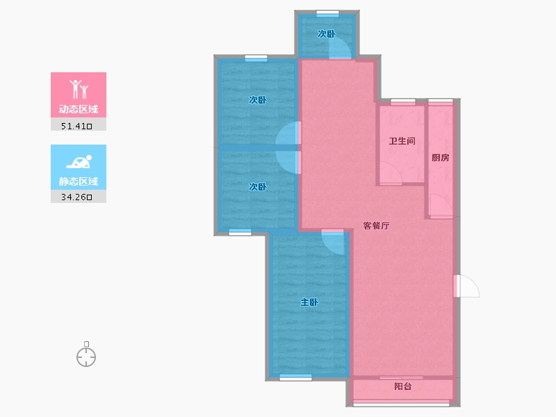 广东省-深圳市-吉莲大厦-76.17-户型库-动静分区