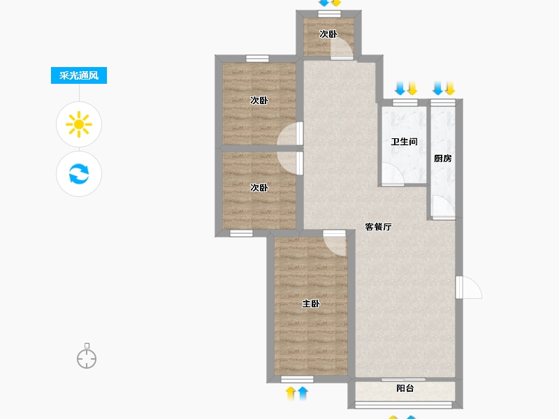 广东省-深圳市-吉莲大厦-76.17-户型库-采光通风