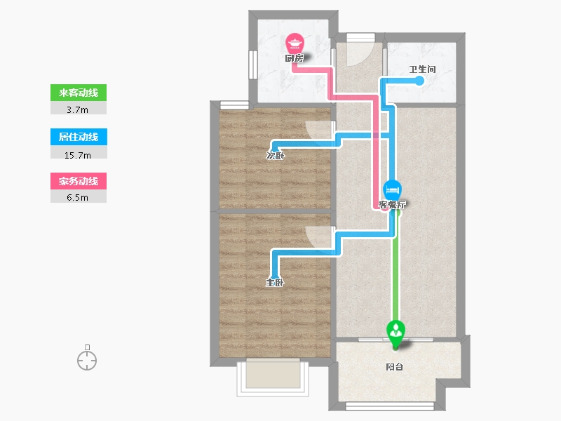 浙江省-宁波市-骆城华苑-60.00-户型库-动静线