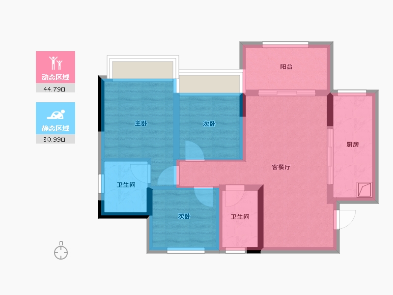 四川省-宜宾市-远达未来城-66.30-户型库-动静分区