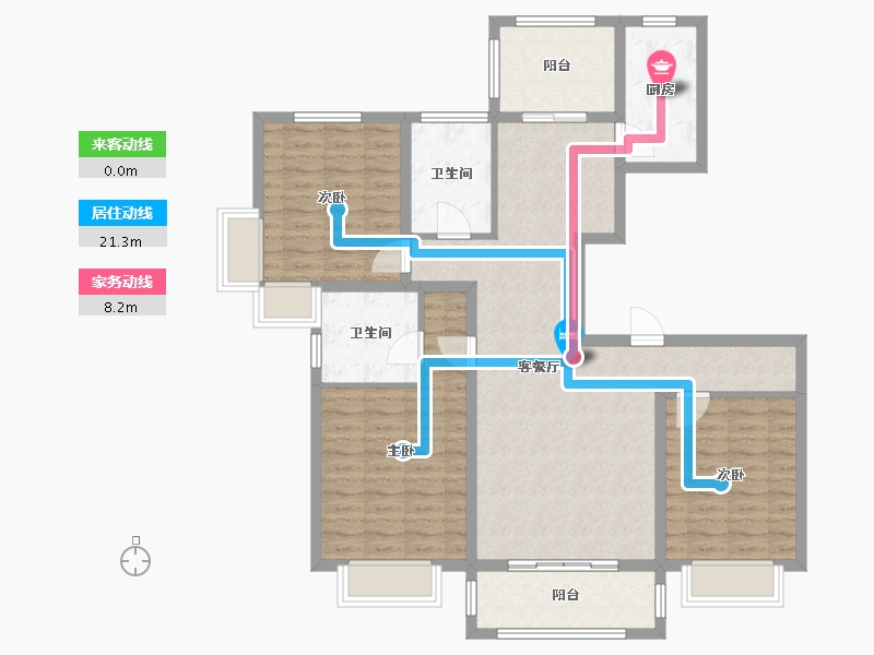 安徽省-淮北市-圣景御苑-108.00-户型库-动静线