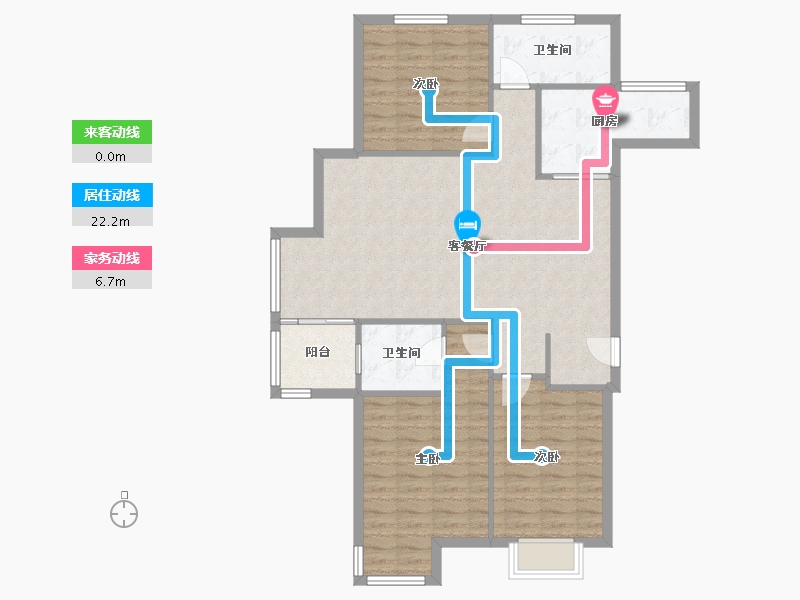 河南省-郑州市-鑫苑·国际城市花园-116.00-户型库-动静线