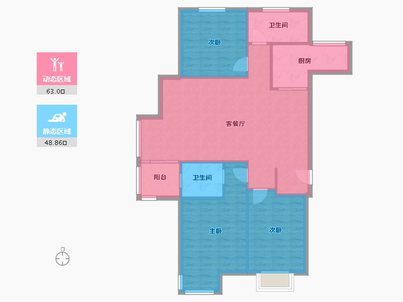 河南省-郑州市-鑫苑·国际城市花园-116.00-户型库-动静分区