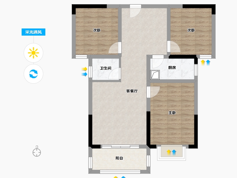 河南省-许昌市-御湖豪庭二期-88.00-户型库-采光通风