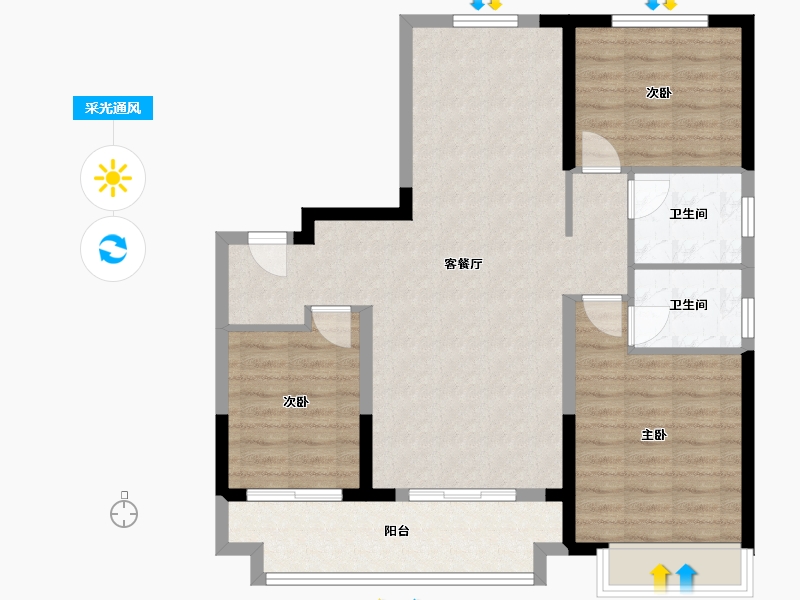 山东省-德州市-金辰云峰-101.00-户型库-采光通风