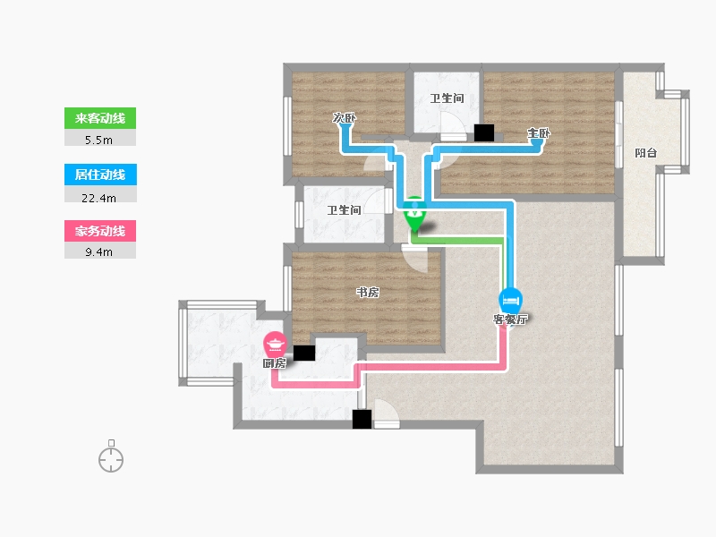 上海-上海市-阳光威尼斯-一期-130.00-户型库-动静线