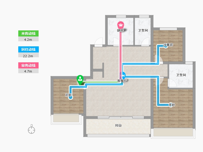 浙江省-温州市-金茂悦-105.60-户型库-动静线