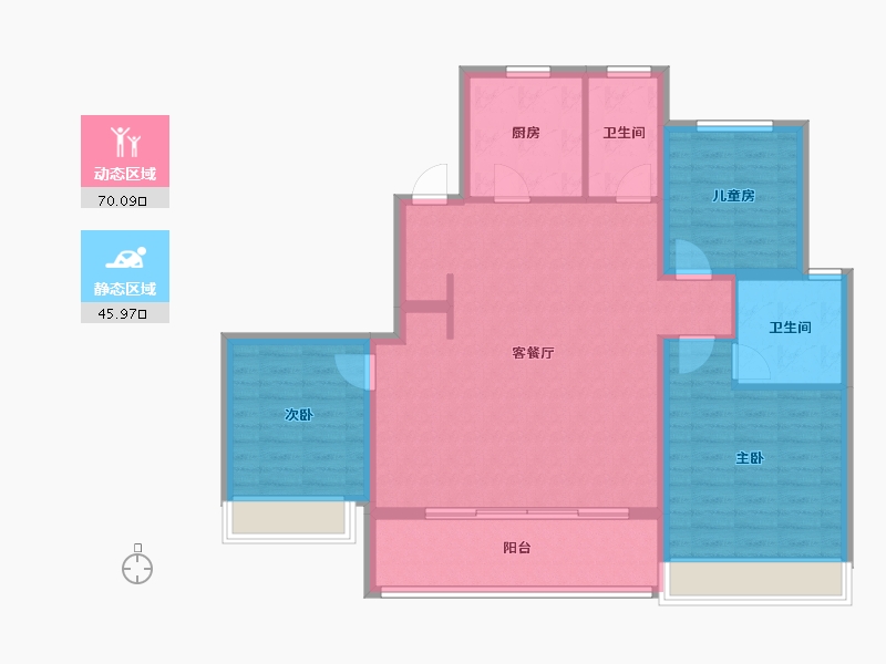 浙江省-温州市-金茂悦-105.60-户型库-动静分区