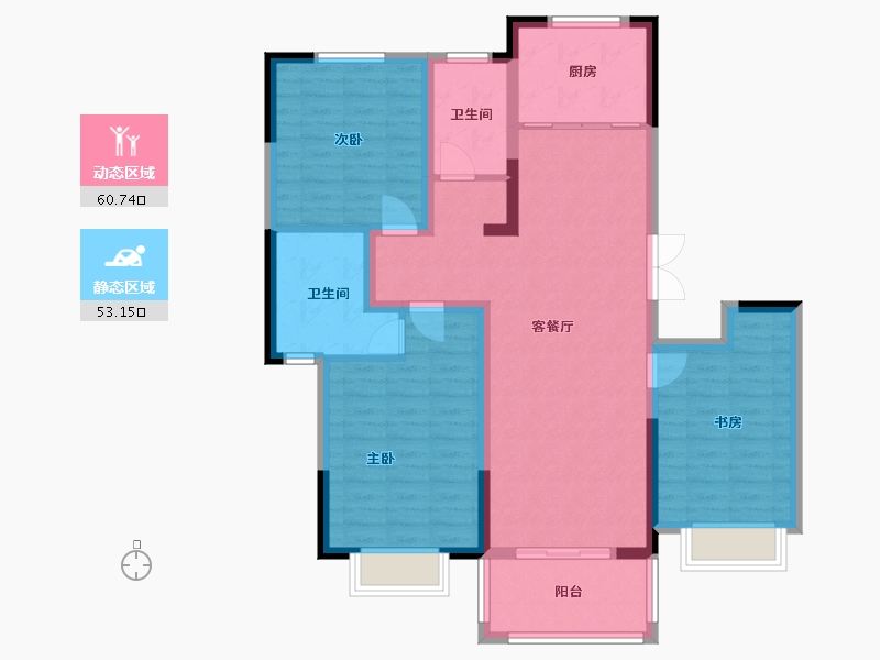 江苏省-徐州市-东方帝景城-102.00-户型库-动静分区