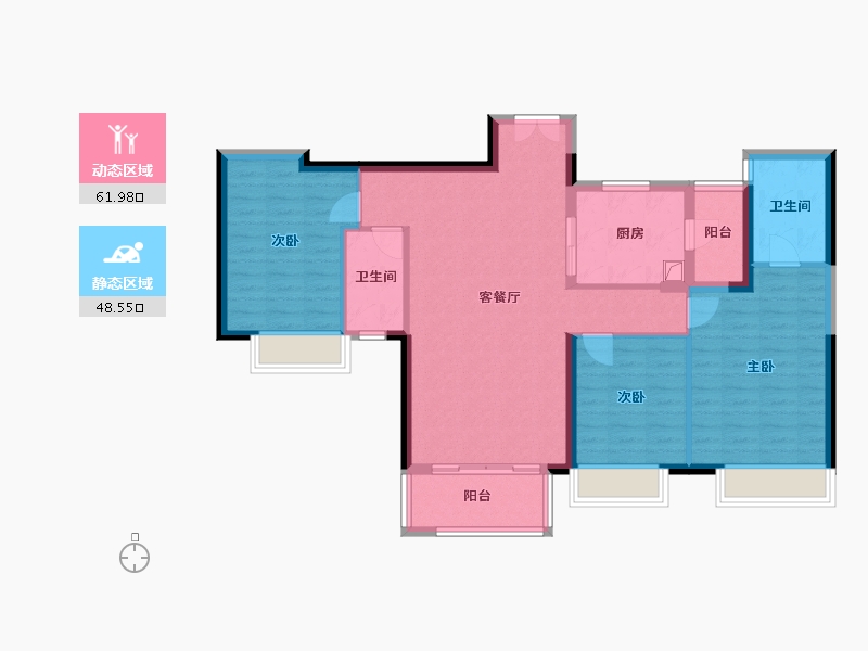 湖南省-湘潭市-美的莲城首府-102.40-户型库-动静分区