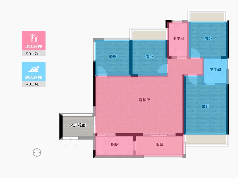 贵州省-黔南布依族苗族自治州-时代中心-103.00-户型库-动静分区