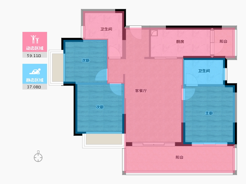 四川省-南充市-嘉丰御龙天峰-87.20-户型库-动静分区