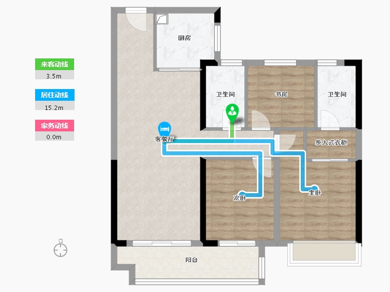 湖北省-荆门市-CBD龙山中央商务区-86.00-户型库-动静线