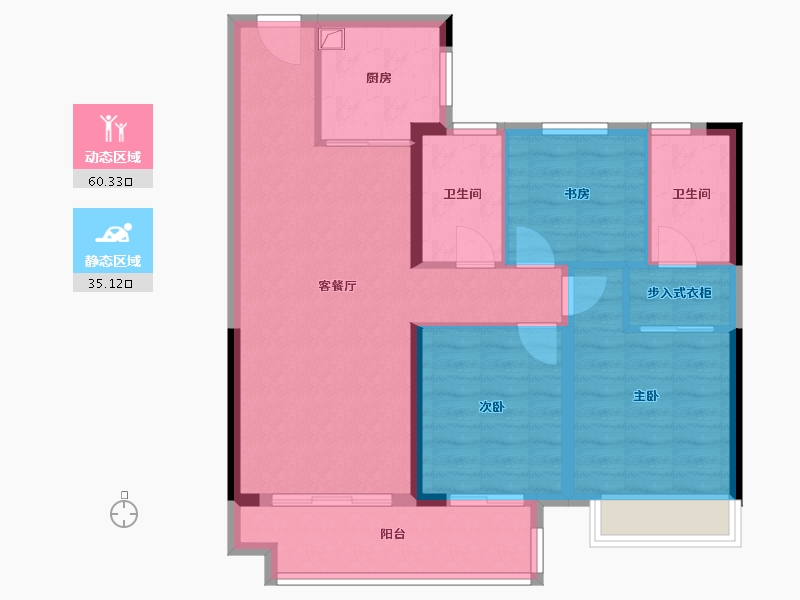 湖北省-荆门市-CBD龙山中央商务区-86.00-户型库-动静分区