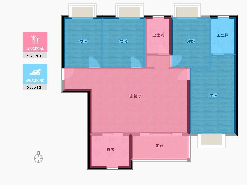 广东省-清远市-颐珑湾-103.20-户型库-动静分区