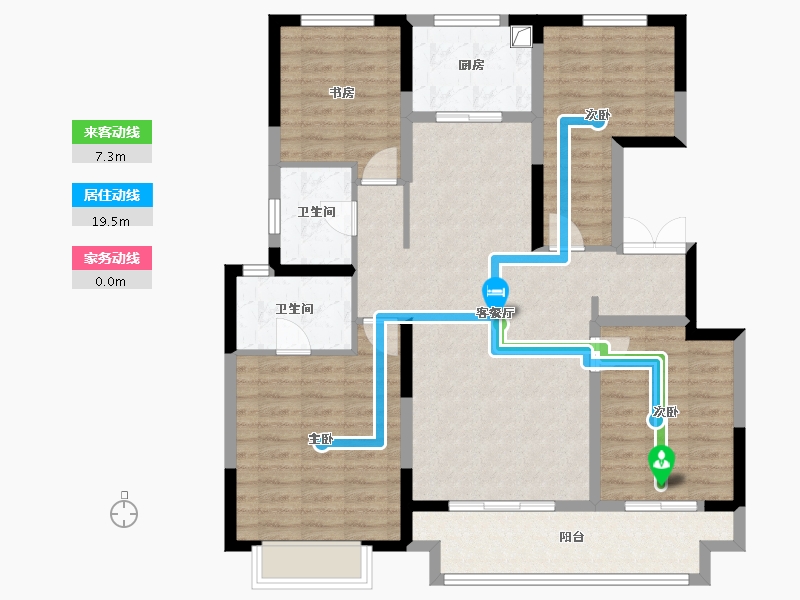 陕西省-西安市-大华曲江樾玺-124.81-户型库-动静线